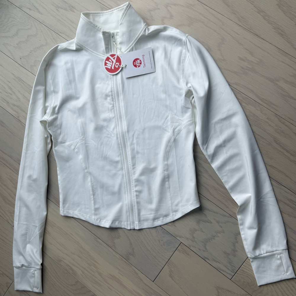 Tanming White Zip-Front Long Sleeve Jacket with Tag